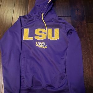 LSU Tigers Mens Purple Stadium Embroidered Playbook Hoodie Sweatshirt small